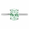 thumbnail image 7 of Solitaire Engagement Ring for Women - 2ct Simulated Green Diamond in 14K White Gold Promise Ring, 7 of 7