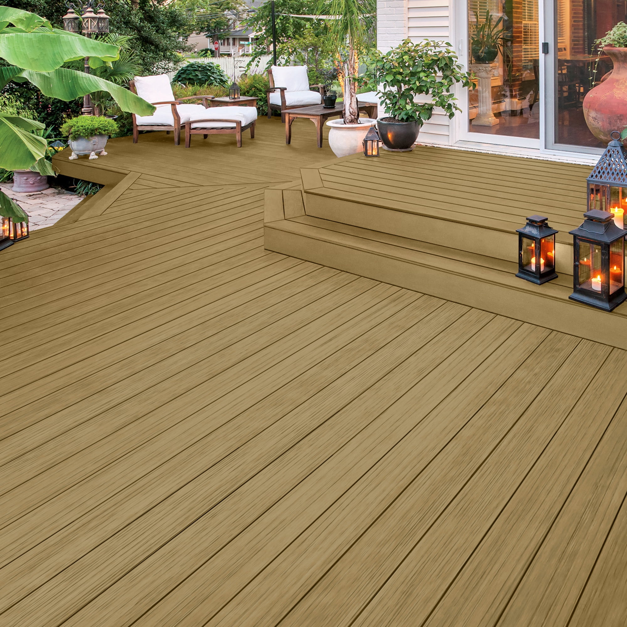 Olympic 1 Gallon ST-2004 Cape Cod Gray Exterior Semi-Transparent Wood Protector Stain Plus Sealer in One