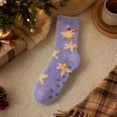 thumbnail image 4 of IYYVV Fuzzy Socks for Women Fall Cozy Fluffy Slipper Socks Non Slip Socks Warm Thick Socks for Winter Cold ,Sleep D One Size, 4 of 5