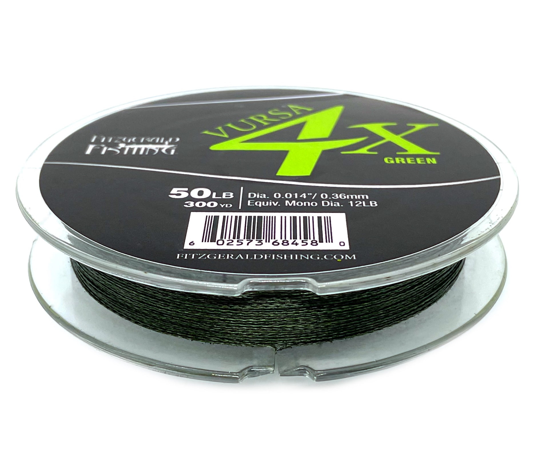 Fitzgerald Vursa 4X Braided Fishing Line, 10 lb 300 yd, Moss Green