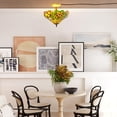 thumbnail image 2 of Kiven 13.8in Plug-in Flush Mount Ceiling Light Fixture, 3-Light Anti Glare Close to Ceiling Light with 15FT Cord, Tiffany-Style Glass Chandelier Dimmable for Bedroom Kitchen Hallway(No.3214), 2 of 7