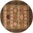thumbnail image 1 of Ahgly Company Indoor Round Oriental Brown Industrial Area Rugs, 8' Round, 1 of 4