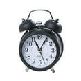 thumbnail image 2 of Reloj despertador analógico antiguo, silencioso, con alarma fuerte y luz de fondo para adolescentes. Negro, 2 of 9