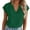 *Green, variant on ClodeEU Women's V Neck Short Sleeve Linen Blouse, Casual Loose Fit Summer T-Shirt Black,Women's Plus L