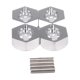 thumbnail image 2 of Bewildely Adaptador de cubo hexagonal de rueda de 12MM para 1/12 ECX ECX01011 Adaptador de cubo hexagonal de rueda de fácil instalación de 12MM Kits de construcción modelo plata, 2 of 6