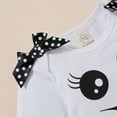 thumbnail image 5 of Infant Baby Girls Halloween Cartoon Round Neck Long-sleeved Romper Bow Skirts Headband Outfits Set Girls Clothing, 5 of 9