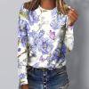 thumbnail image 1 of Hauts à Manches Longues pour Femmes Liquidation Hauts à Col Rond Décontractés Imprimés T-Shirts Blouse à Manches Longues Hauts d'Été pour Femmes 2023 Hauts pour Femmes, 1 of 5