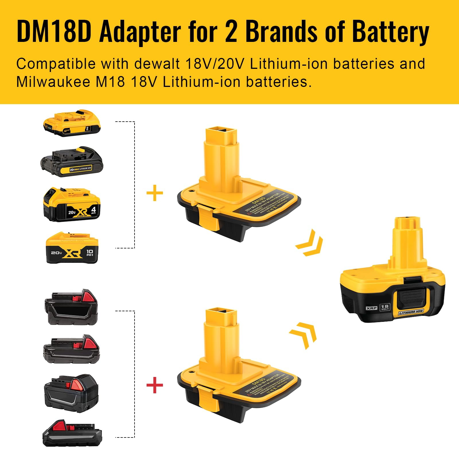 Li Ion Dm18d Milwaukee To Adapter DM18D Converter For DeWalt 18v
