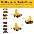 1 Pack DM18D Battery Adapter Converter With USB Port For Dewalt 18V Tools, Converts Dewalt 20V Li-ion Or Milwaukee M18 18V Li-ion Battery To Dewalt 18V Battery Adapter