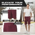 thumbnail image 4 of Ultra Performance 3 Pack Mens Shorts Casual Men's Athletic Short Workout Gym Shorts for Men with Zipper Pockets, Small - 5X, 4 of 7