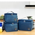 thumbnail image 2 of Yuarrent Bolsa de almuerzo Bolsas enfriadoras de alimentos Color sólido aislado Fresco Mantener Picnic Almacenamiento Gran capacidad Multifunción Cocina y Comedor Azul marino M Yuarrent HA067810-06, 2 of 6