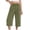 Army Green, variant on Capris Pants for Women Smocked High Waist Summer Wide Leg Casual Vacation Clothes