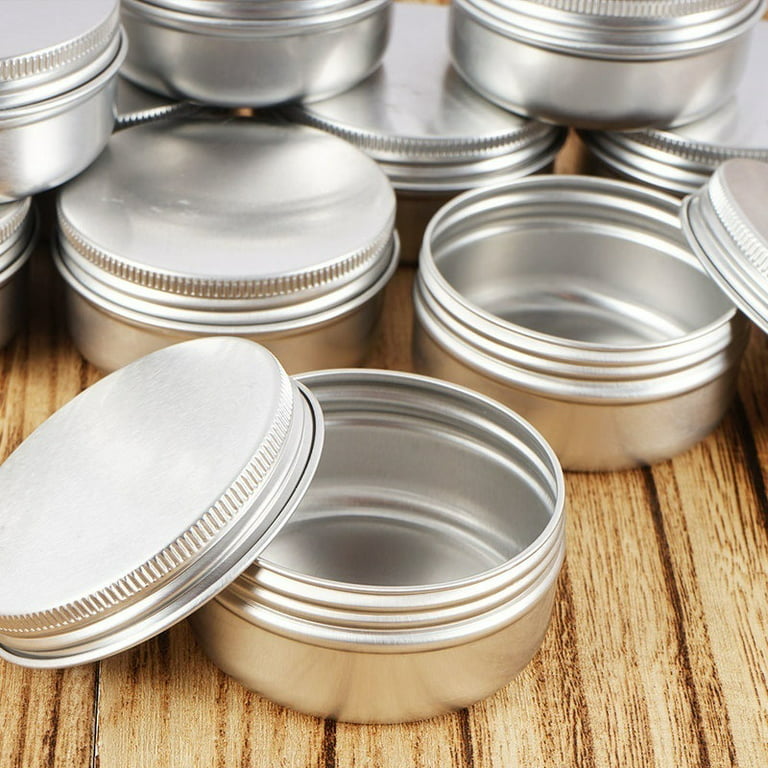 Willstar 10Pcs/Set 100ML Tin Cans Screw Top Round Metal Lip Balm Jar Cream  Tins Containers Balm Storage 