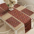 thumbnail image 2 of Ambesonne Floral Table Runner & Placemats, Bizarre Flower Silhouettes, Placemat 4 pcs + Runner 16"x72", Burgundy and Multicolor, 2 of 2