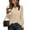 Beige, variant on Womens Base Layer Tops Long Sleeve Pullover Soft Solid Color Winter Warm Ribbed Trendy Lounge Blouses for Ladies Crew Neck