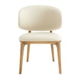 thumbnail image 2 of Modrest Chance Contemporary Cream Fabric and Brown Leatherette Walnut Dining Chair, 2 of 3