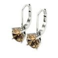 thumbnail image 2 of 4 ct Lever-Back Drop Dangle Earrings for Women | 8.0mm Round Cut Simulated Champagne Diamond | 18K White Gold, 2 of 5