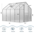 thumbnail image 3 of 6x4 FT Greenhouse Kit for Outdoors – Durable Aluminum Frame, Sliding Lockable Door, Adjustable Roof Vent, Gutter System, Easy Assembly–Original Color, 3 of 9