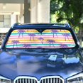 thumbnail image 4 of Yayeee Car Windshield Sun Shade Universal Fit Front Visor Protector, Purple Palm Tree Pattern, 4 of 8