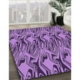 thumbnail image 3 of Ahgly Tapis d'Intérieur Lavable en Machine Carré Violet Transitionnel, 4 Pieds Carré, 3 of 7