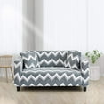 thumbnail image 2 of 1 Piece Printed Stretch Sofa Slipcover Non Slip Soft Couch Sofa Cover Washable Furniture Protector Sofa Cover with 1 Pillowcase for Armchair Loveseat Couch Sofa (Large, Gray Ripple), 2 of 8