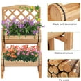 thumbnail image 3 of Kinbor Outdoor Wood Raised Garden Bed Planter Box with Trellis for Climbing Plants Growing, Garden Balcony Patio, 3 of 7