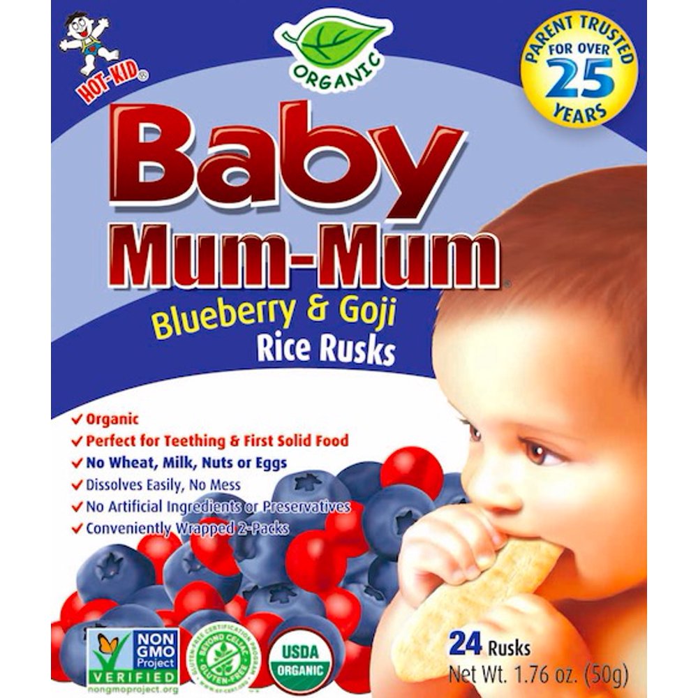 (24 Pack) MumMum Organic Toddler Food, Blueberry Goji Baby Food, 2