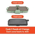 thumbnail image 3 of 10x20 Ceramic Fold-n-Store Dual Temp Griddle with EverGood Nonstick Coating and Drip Tray for Healthy Cooking, 3 of 7