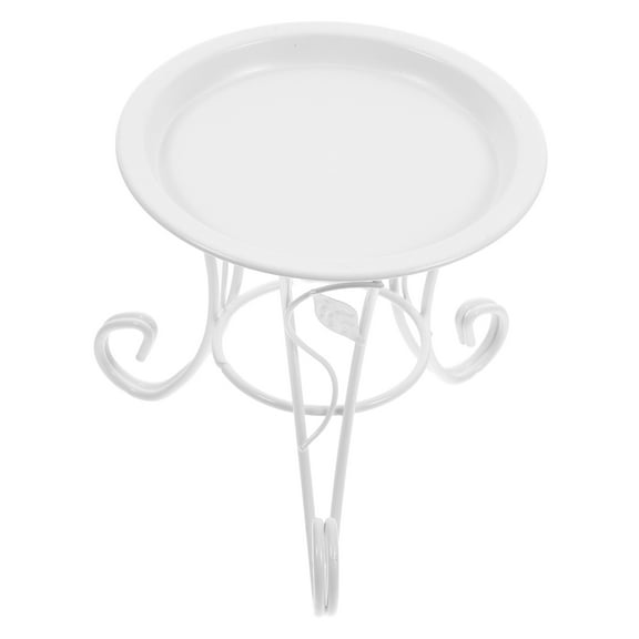 IDEANATEGRATE 1Set Indoor White Iron Flower Pot Stand for Plant Display Stand 11.8X11.8X5In