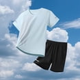 thumbnail image 2 of IFNWSV Ensembles d'Été pour Garçons Mode Décontractée Manches Courtes Col Rond Col Bouton Short Pantalon Court Ensemble de Sport 3 Ans, 2 of 4