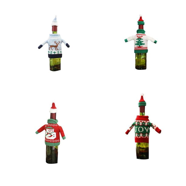 Navidad árbol de navidad muñeco de nieve reno botella de vino protector manga decoración escritorio tapa topper funda bolsa festival regalo de vacaciones Jumpingount ZHF0208