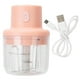 thumbnail image 1 of Picadora de carne eléctrica rosa de 250 ml, picadora de alimentos, mini trituradora de cocina, carga USB, 1 of 15