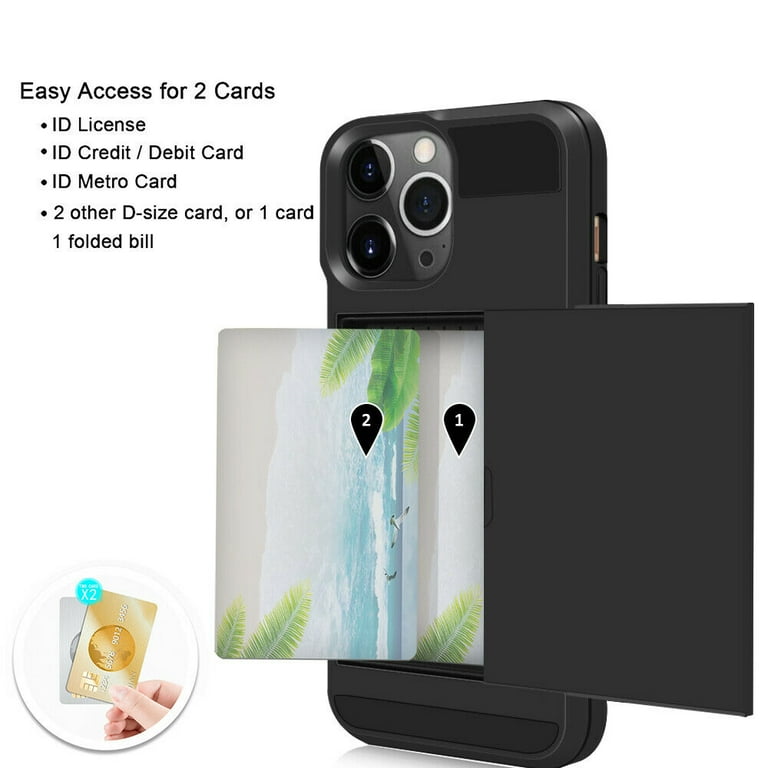 iPhone 14 Plus Flip Card Case [Black]