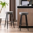 thumbnail image 4 of Syngar Bar Stools Set Of 2, Modern Bar Stools with Paper Rope Woven Seat, Indoor Backless Counter Height Bar Stools with Metal Leg and Footrest, Bar Height Stools for Kitchen, Cafe, living Room, 4 of 10