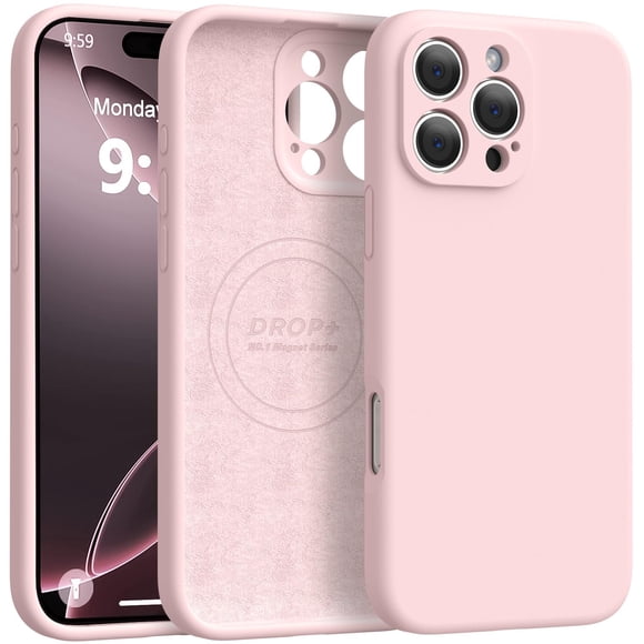 Funda de silicona magnética Ktele para iPhone 16 Pro de 6,3 pulgadas, color rosa