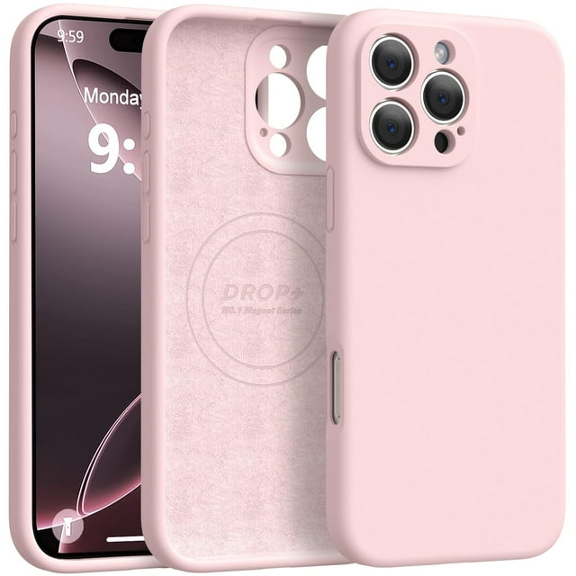 Funda de silicona magnética Ktele para iPhone 16 Pro Max de 6.9 pulgadas, color rosa