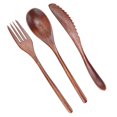 thumbnail image 4 of Ensemble de 3 couverts de table en bois, fourchette, cuillère, couteau, couverts de cuisine pour la maison, le café, le restaurant, 4 of 4