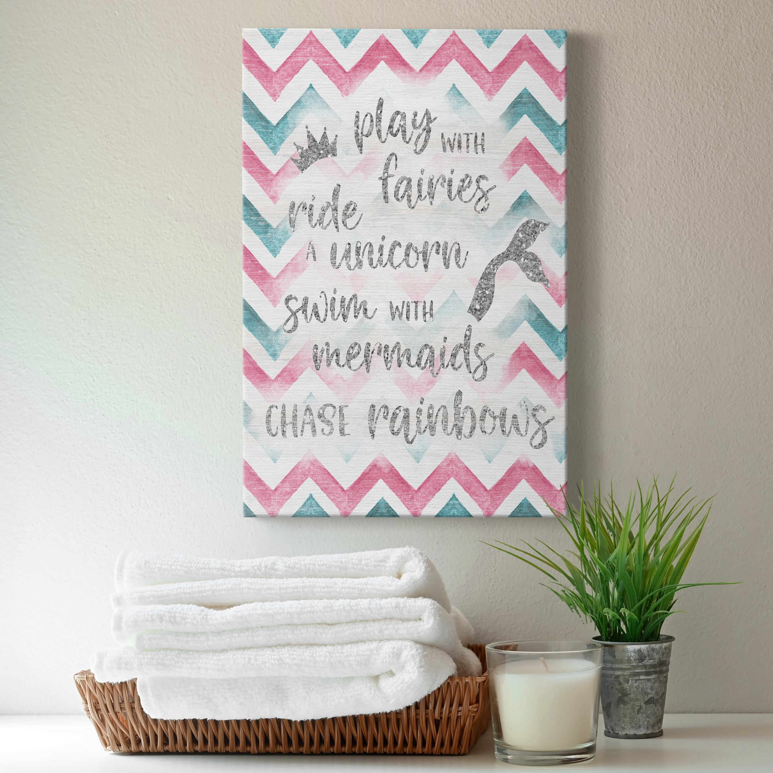 Fairies Unicorns Mermaids Premium Gallery Wrapped Canvas - Ready to Hang - 18 x 27
