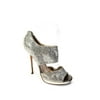 Pre-owned|Jimmy Choo Womens Lame Glitter Platform High Heels Silver Size 36.5 6.5