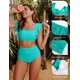 thumbnail image 5 of Conjunto de bikini Kate Kasin para mujer con cintura alta, talla M, color verde mar, 5 of 8