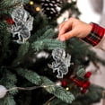 thumbnail image 4 of Adorno colgante navideño de plástico brillante | Pequeño adorno navideño blanco para hacer tú mismo, 10 x 12 cm, ligero, para colgar en el árbol | Decoración navideña para ventana y chimenea, 4 of 6