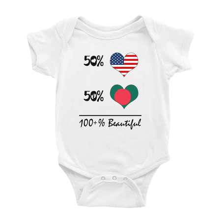 

50% Bangladeshi + 50% American = 100+% Beautiful Bangladesh Cute Baby Clothing Bodysuits For Boy Girl
