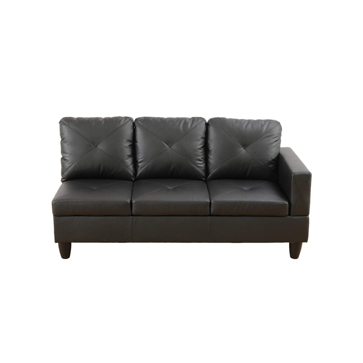 Hommoo Sofa Set, Faux Leather 2-Piece Couch Living Room Sofa Set,Suitable for Home, Black