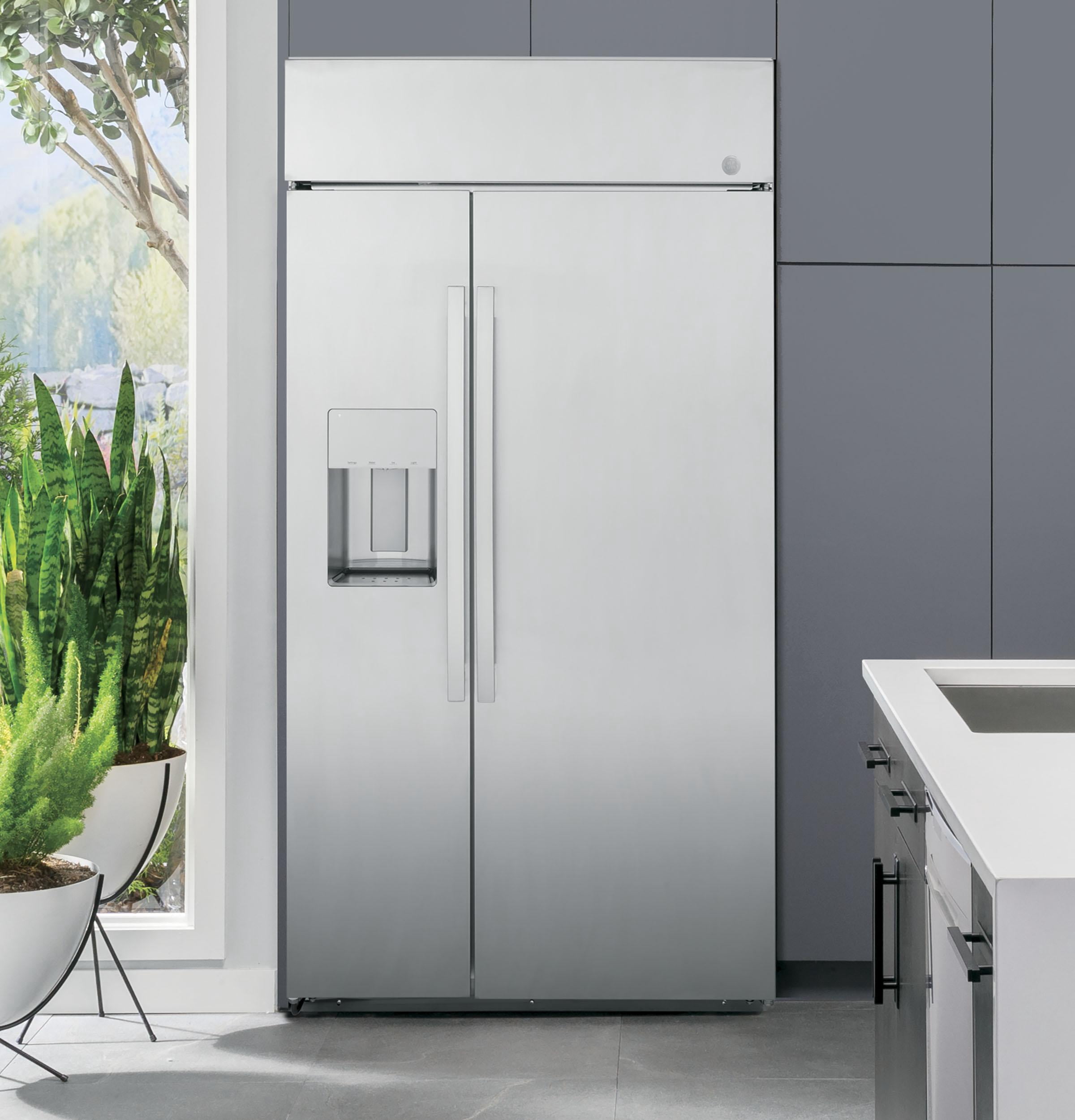 GE APPLIANCES PSB48YSNSS side by side built in refrigerator