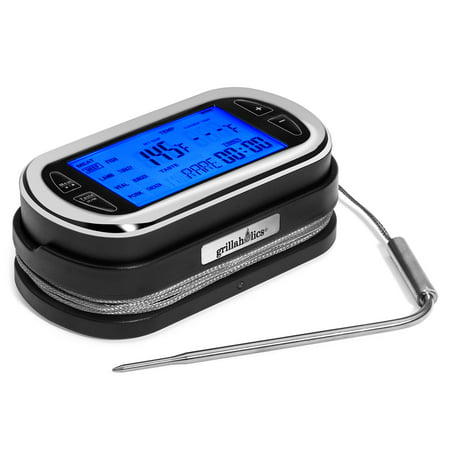 Grillaholics Wireless Digital Meat Thermometer With 200 Foot Range Remote for Use in the Oven, Smoker or