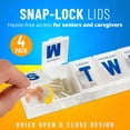 thumbnail image 2 of (4 Pack) MEDca 7-Day Extra Large Plastic Pill Organizer, Weekly Pill Planner, Frosted, 2 of 9