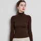 thumbnail image 5 of Suéter de mujer Otoño e Invierno Suéter de lana engrosado Cuello alto Jersey de barra de tiro Solapa corta Camisa de base de punto entallada, 5 of 6