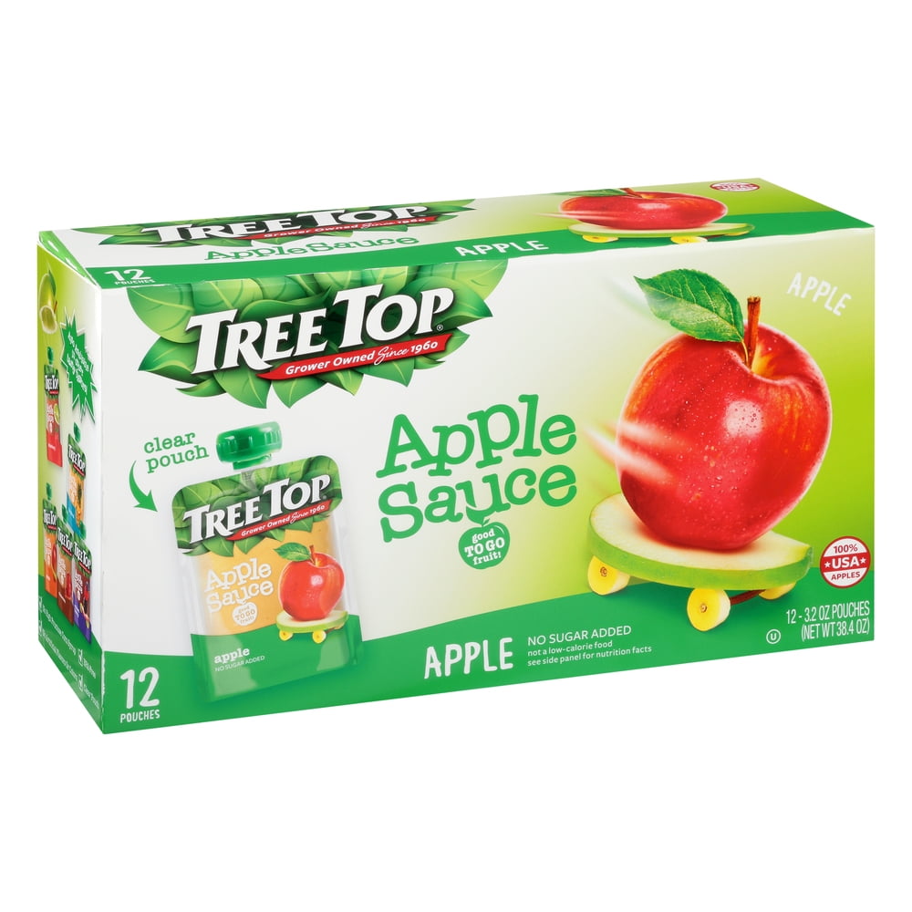 Tree Top Apple Sauce Pouch, No Sugar Added, 3.2 oz, 12 Count Walmart