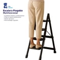 thumbnail image 3 of Escalera Plegable Multifuncional Bluelander, Tipo Tijera 4 Peldaños, Antideslizante, Negro, 3 of 6