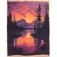 thumbnail image 1 of Qisvanset 12x16 Inch 2D Flat Framed Canvas Art, Psalm Purple Vintage Landscape Bible Verse Apartment Home Wall Art, 1 of 5
